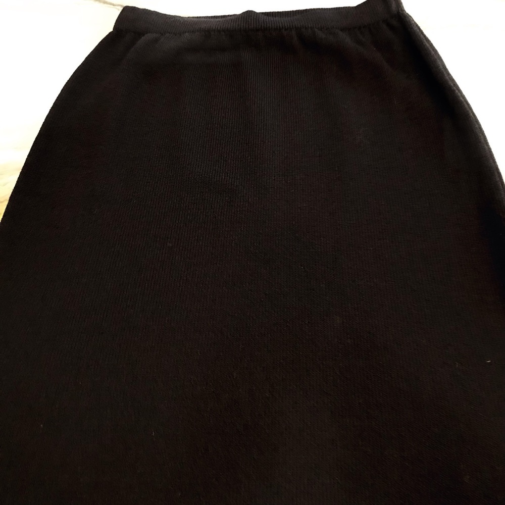 St John Collection Black Wool Skirt Sz 10 Vintage USA